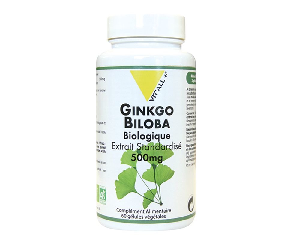exotisch Pebish Haat Organic Ginkgo Biloba 500 mg - Vit'All + - 60 capsules
