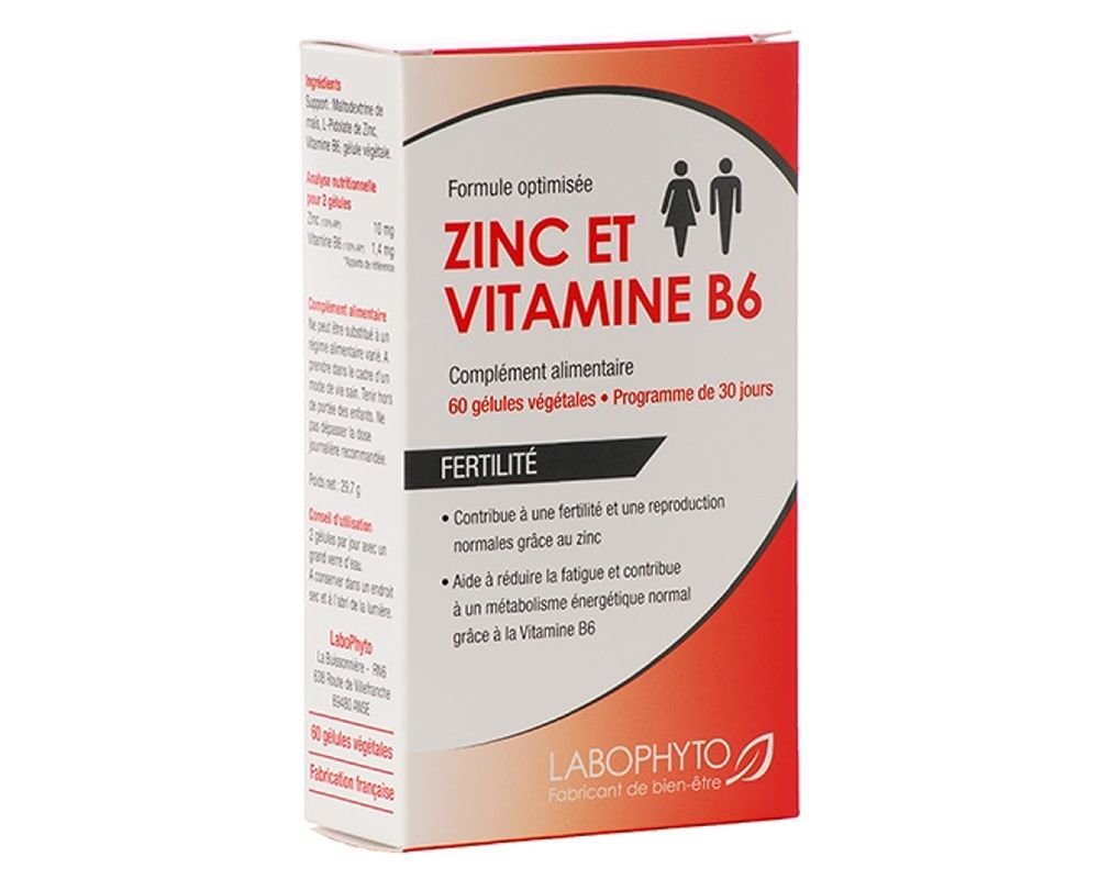 Zinc Vitamin B6 - Fertility Male Female - - 60 capsules